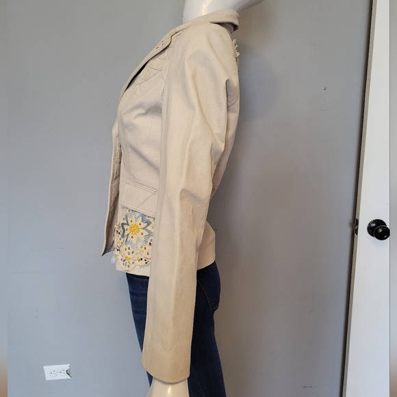 Vintage Free People Leather Embellished Jacket, GUC, Size 6 - Picture 5 of 14